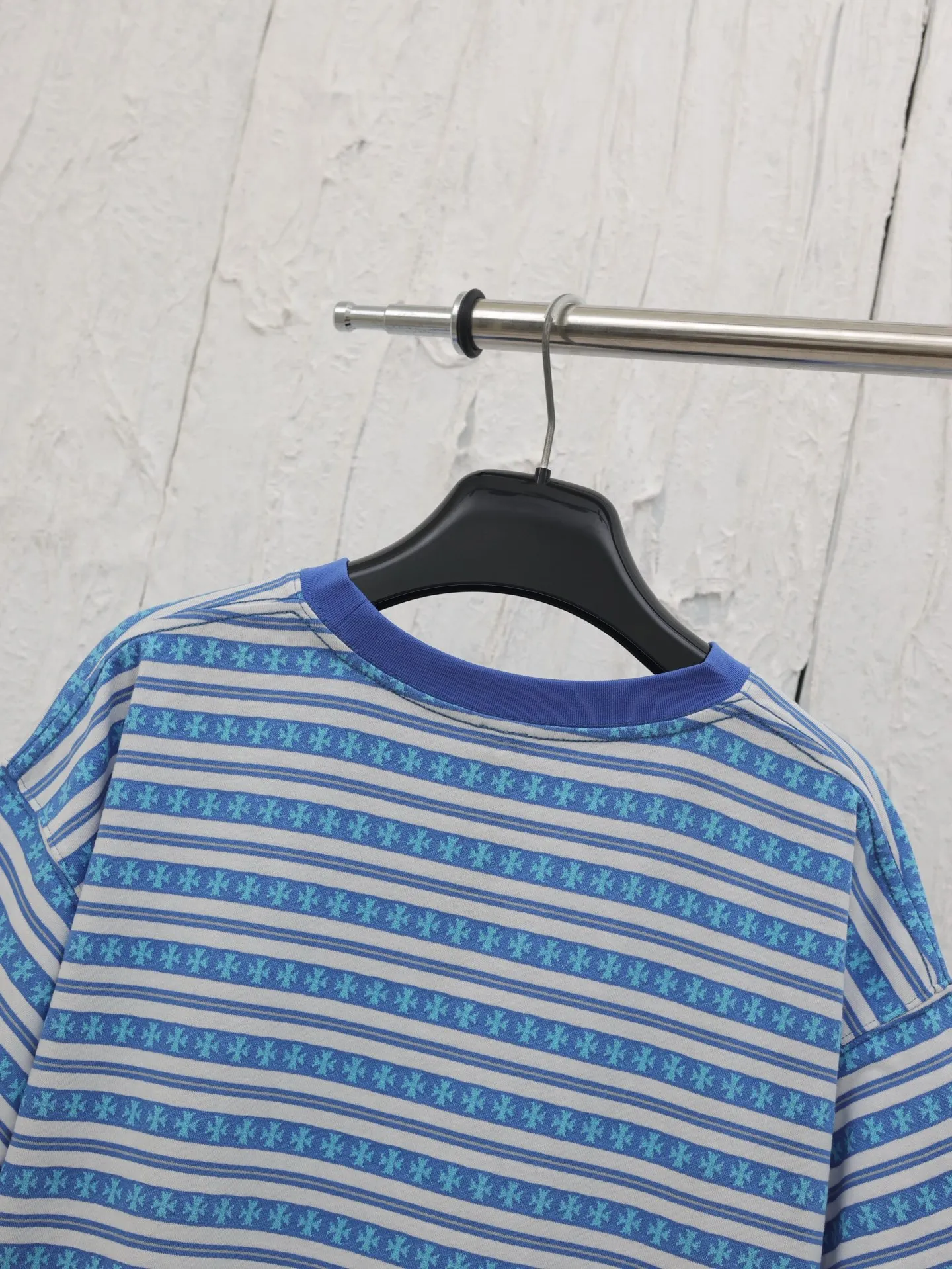🅿️290 Chrome hearts*/Chrome Hearts 25 new style yarn-dyed full-print short-sleeved T-shirt. The minimum order of yarn-dyed fabric is one thousand meters. The cost is expensive. The embroidery uses imported embroidery machines. Size: S/M/L